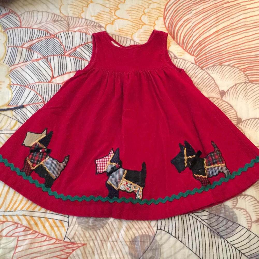 Classic Little Girls Red Corduroy Jumper size 4